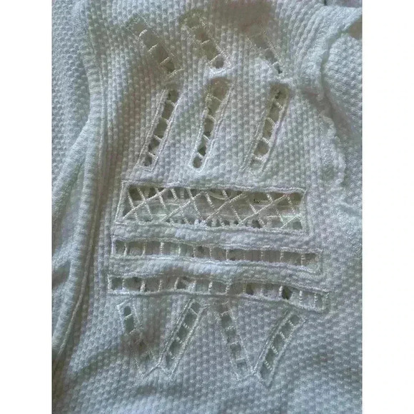 Free People Light Cream Long Sleeve Tunic with Cutout Detail - Picture 5 of 7